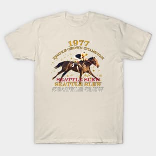 Seattle Slew 1977 Triple Crown Winner horse racing design T-Shirt